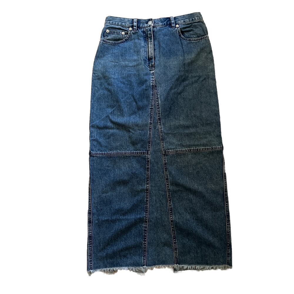 VTG Ralph Lauren Jeans Co Denim Pencil Midi Maxi Skirt 8 Hong Kong Cotton - Picture 1 of 9